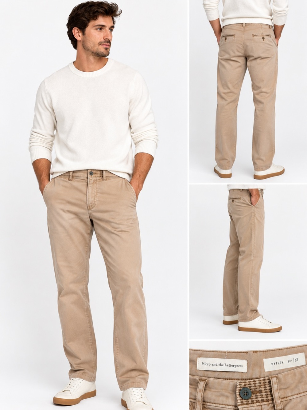 Pilcro and the Letterpress Hyphen Men’s 28 Tan Khaki Chino Pants